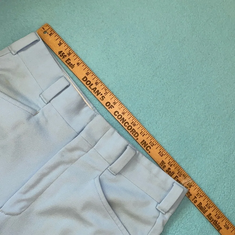 JCPenney 1970’s Flight 1 leisure suit jacket slacks polyester sky blue size 44R